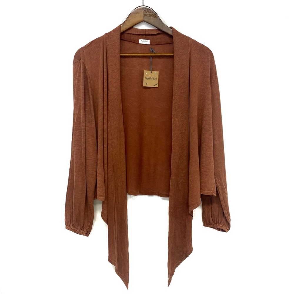 Hello Nite | Rust Open Front Cardigan